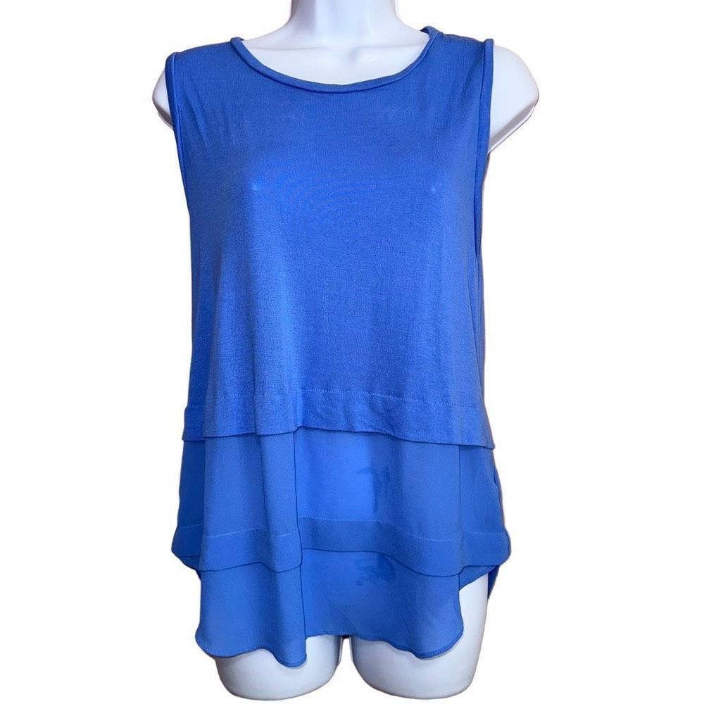 Michael Kors blue tiered tank top size medium